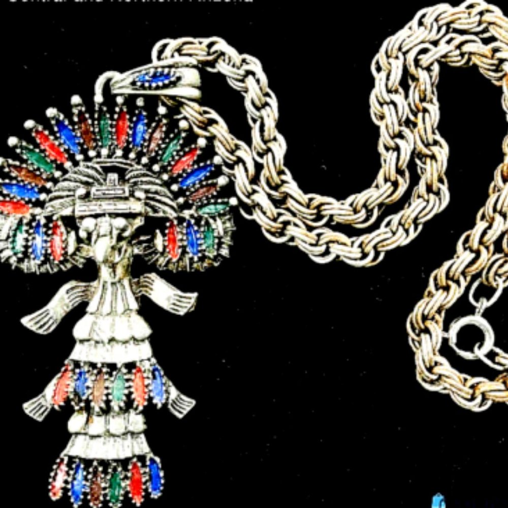 Castlecliff Larry Vrba Aztec Kachina Necklace 197… - image 2